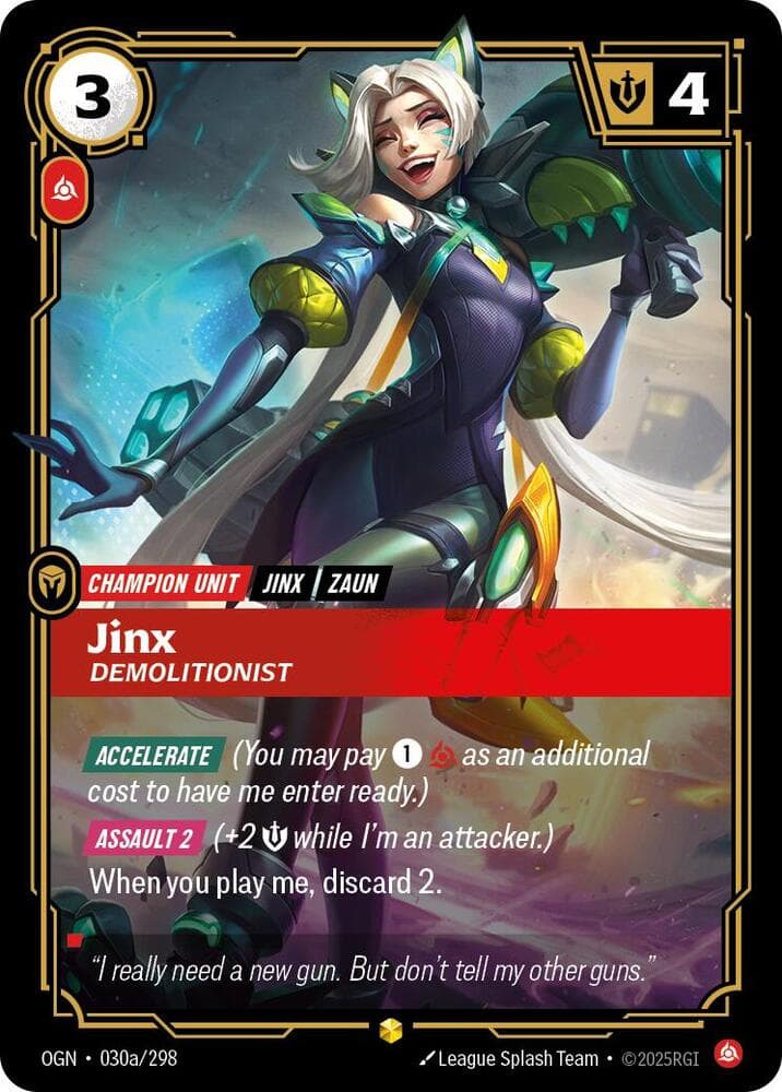 Jinx, Demolitionist (Alternate Art) (OGN) #030a