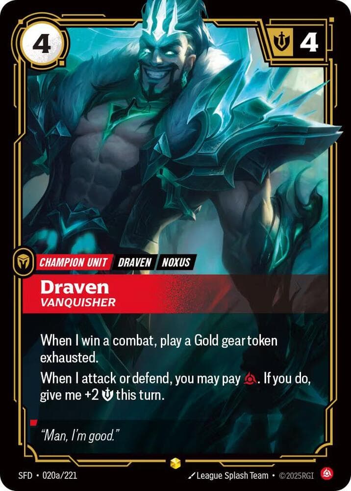 Draven, Vanquisher (Alternate Art) (SFD) #020a