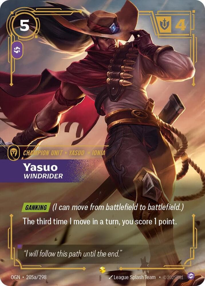Yasuo, Windrider (Alternate Art) (OGN) #205a