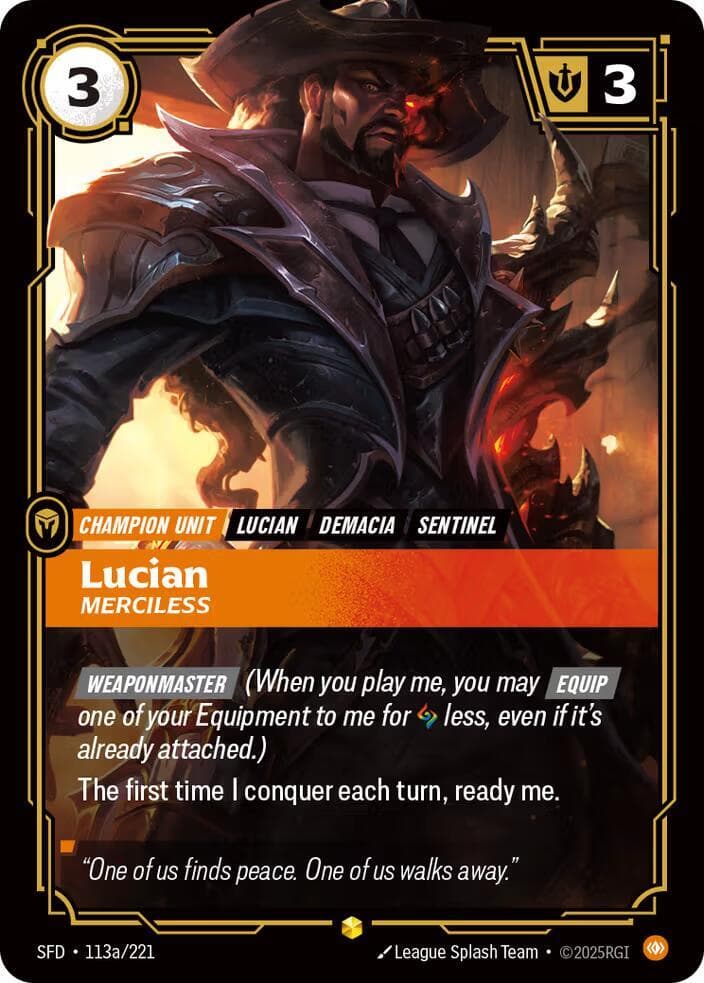Lucian, Merciless (Alternate Art) (SFD) #113a