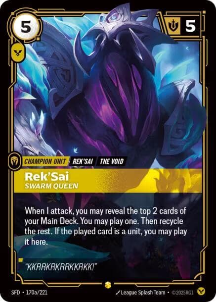 Rek'Sai, Swarm Queen (Alternate Art) (SFD) #170a