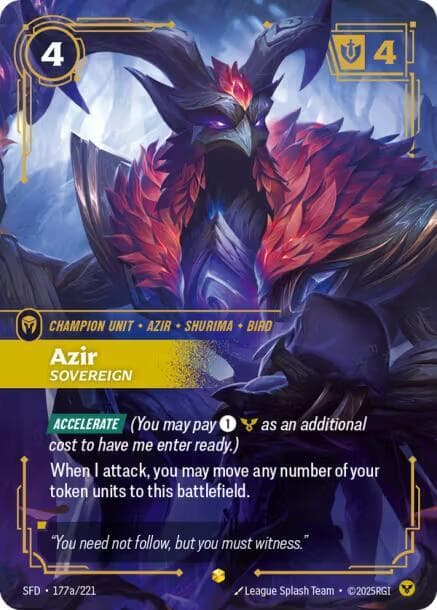Azir, Sovereign (Alternate Art) (SFD) #177a