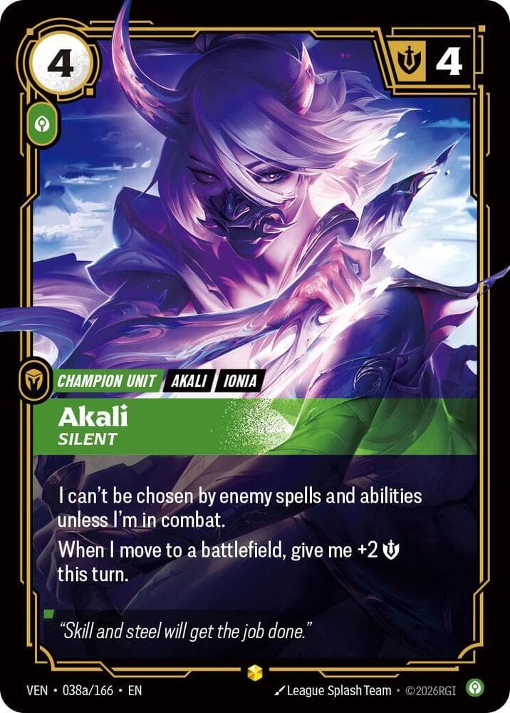 Akali, Silent (Alternate Art) (VEN) #038a