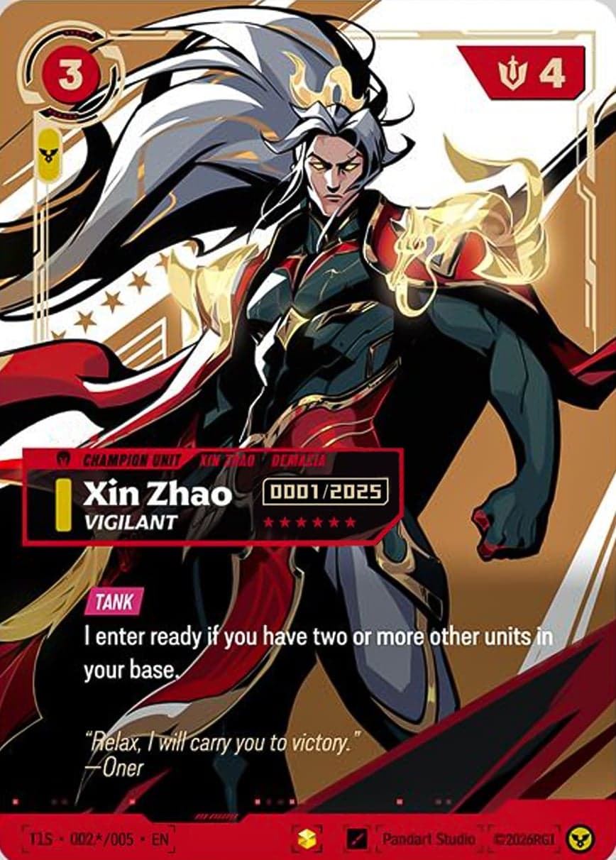 Xin Zhao, Vigilant (T1 Worlds Champion Signature Edition Bundle) (Serial Numbered) (Oner) #T1S 002 · English